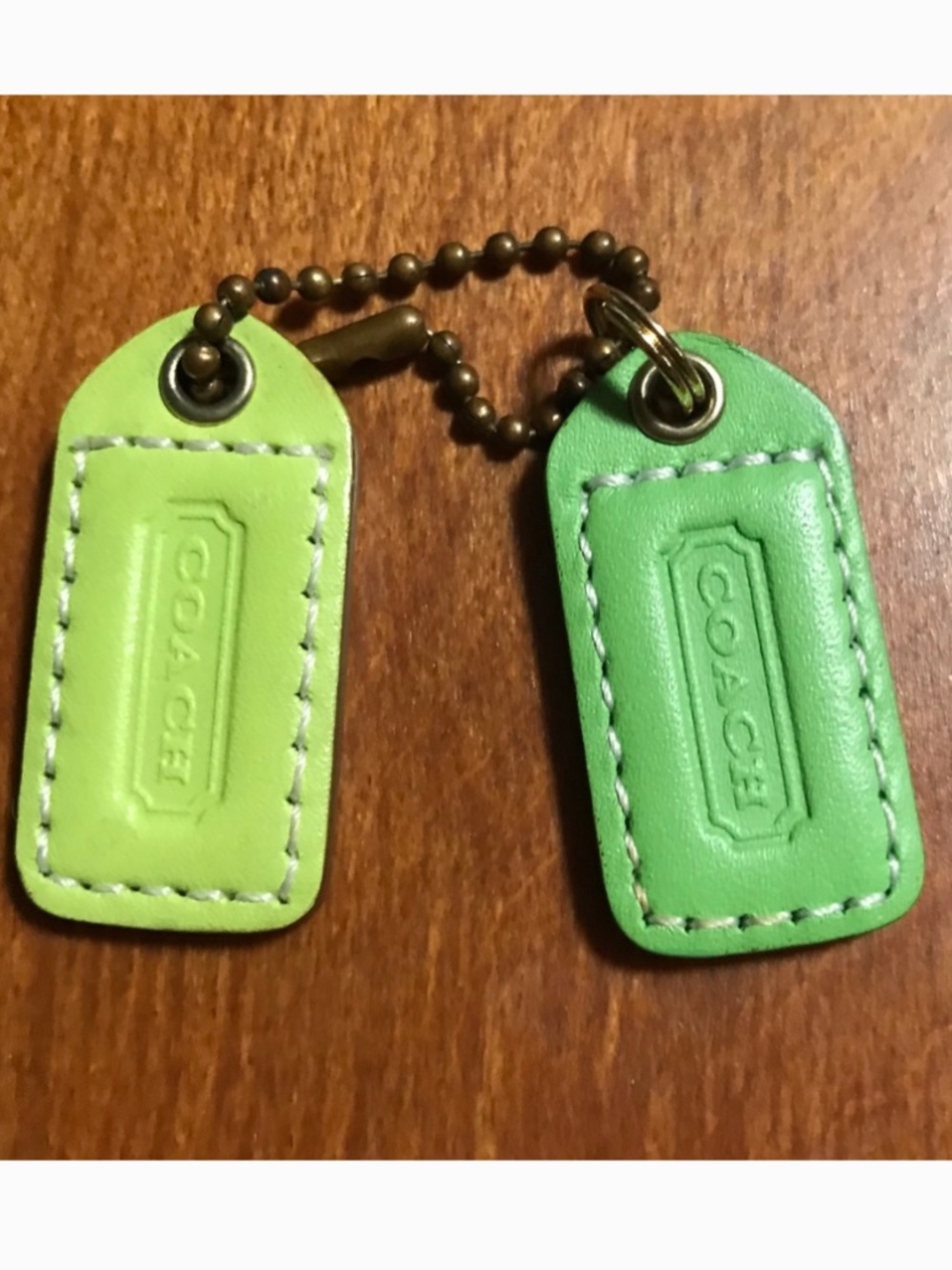 Coach Green Leather Bag Tags/Hang Tags Bundle